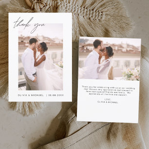 Elegant Script Photo Weddenschap Hartelijk dank