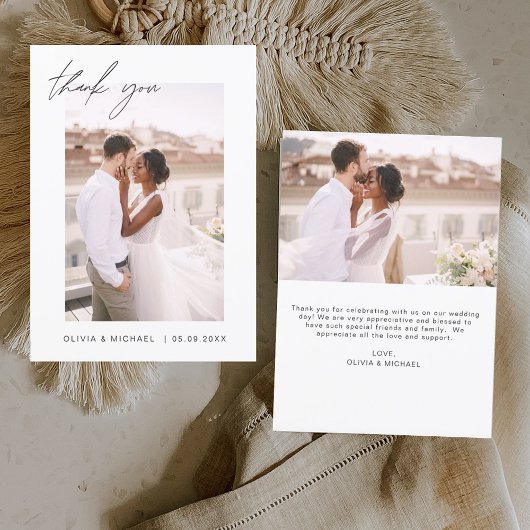 Elegant Script Photo Weddenschap Hartelijk dank