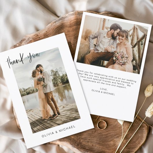 Elegant Script Photo Weddenschap Hartelijk dank