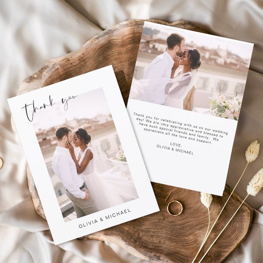 Elegant Script Photo Weddenschap Hartelijk dank