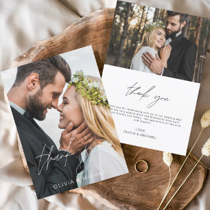 Elegant Script Photo Weddenschap Hartelijk dank