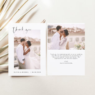 Elegant Script Photo Weddenschap Hartelijk dank