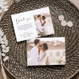 Elegant Script Photo Weddenschap Hartelijk dank