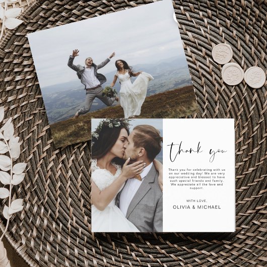 Elegant Script Photo Weddenschap Hartelijk dank