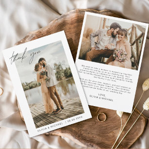 Elegant Script Photo Weddenschap Hartelijk dank