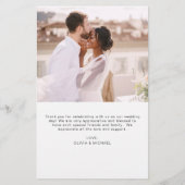 Elegant Script Photo Weddenschap Hartelijk dank (Achterkant)