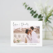 Elegant Script Photo Weddenschap Hartelijk dank (Staand voorkant)