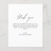 Elegant Script Photo Weddenschap Hartelijk dank (Achterkant)