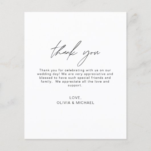 Elegant Script Photo Weddenschap Hartelijk dank (Achterkant)