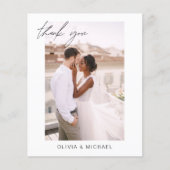 Elegant Script Photo Weddenschap Hartelijk dank (Voorkant)