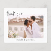 Elegant Script Photo Weddenschap Hartelijk dank (Voorkant)