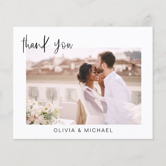 Elegant Script Photo Weddenschap Hartelijk dank (Voorkant)