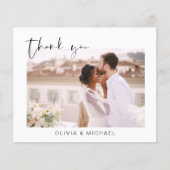 Elegant Script Photo Weddenschap Hartelijk dank (Voorkant)
