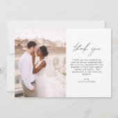 Elegant Script Photo Weddenschap Hartelijk dank Bedankkaart (Achterkant)