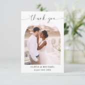 Elegant Script Photo Weddenschap Hartelijk dank Bedankkaart (Staand voorkant)