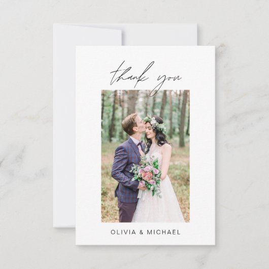 Elegant Script Photo Weddenschap Hartelijk dank Bedankkaart (Voorkant)