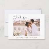 Elegant Script Photo Weddenschap Hartelijk dank Bedankkaart (Voorkant)