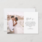 Elegant Script Photo Weddenschap Hartelijk dank Bedankkaart (Achterkant)