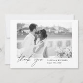 Elegant Script Photo Weddenschap Hartelijk dank Bedankkaart (Voorkant)