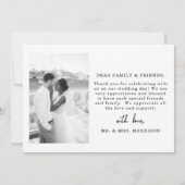 Elegant Script Photo Weddenschap Hartelijk dank Bedankkaart (Achterkant)