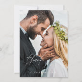 Elegant Script Photo Weddenschap Hartelijk dank Bedankkaart (Voorkant)