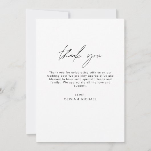 Elegant Script Photo Weddenschap Hartelijk dank Bedankkaart (Achterkant)