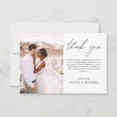Elegant Script Photo Weddenschap Hartelijk dank Bedankkaart (Voorkant)