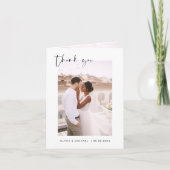 Elegant Script Photo Weddenschap Hartelijk dank Bedankkaart (Voorkant)