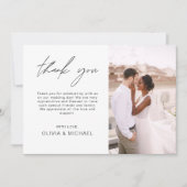 Elegant Script Photo Weddenschap Hartelijk dank Bedankkaart (Voorkant)