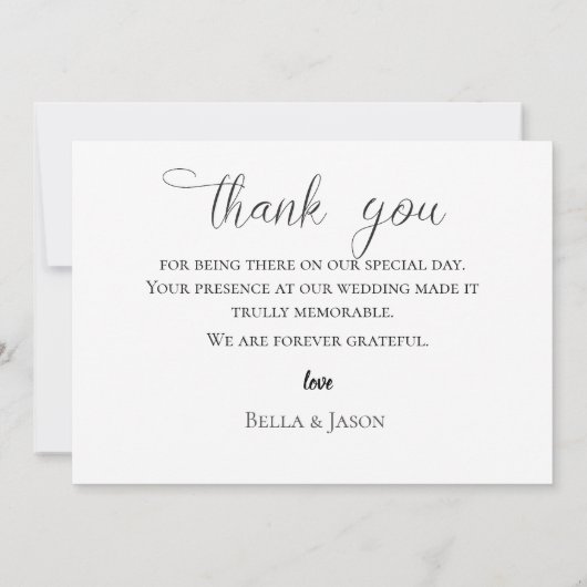 Elegant Script Photo Weddenschap Hartelijk dank Bedankkaart (Achterkant)