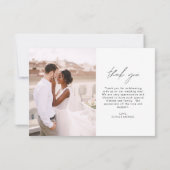 Elegant Script Photo Weddenschap Hartelijk dank Bedankkaart (Achterkant)