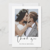 Elegant Script Photo Weddenschap Hartelijk dank Bedankkaart (Voorkant)