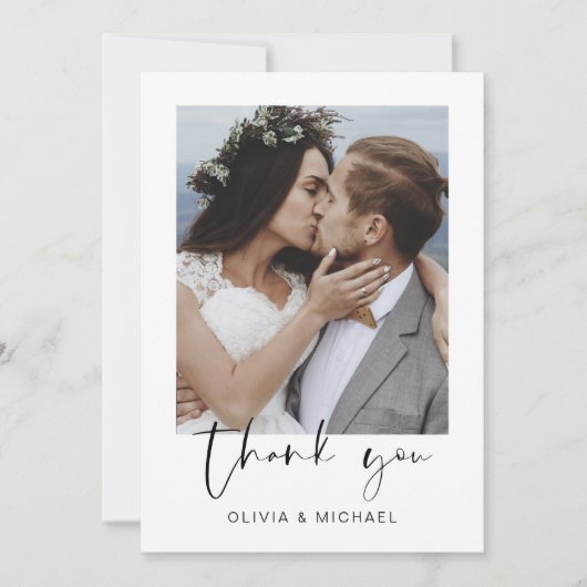 Elegant Script Photo Weddenschap Hartelijk dank Bedankkaart (Voorkant)