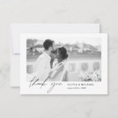 Elegant Script Photo Weddenschap Hartelijk dank Bedankkaart (Voorkant)