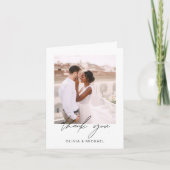 Elegant Script Photo Weddenschap Hartelijk dank Bedankkaart (Voorkant)