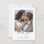 Elegant Script Photo Weddenschap Hartelijk dank Bedankkaart (Voorkant)