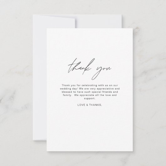 Elegant Script Photo Weddenschap Hartelijk dank Bedankkaart (Achterkant)