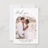 Elegant Script Photo Weddenschap Hartelijk dank Bedankkaart (Voorkant)