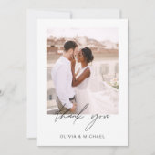 Elegant Script Photo Weddenschap Hartelijk dank Bedankkaart (Voorkant)