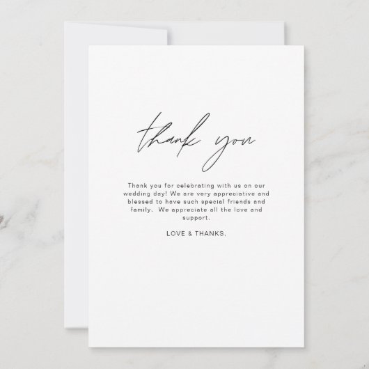 Elegant Script Photo Weddenschap Hartelijk dank Bedankkaart (Achterkant)