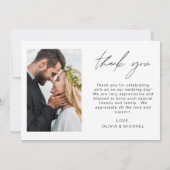 Elegant Script Photo Weddenschap Hartelijk dank Bedankkaart (Achterkant)