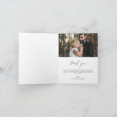 Elegant Script Photo Weddenschap Hartelijk dank Bedankkaart (Binnen)