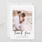 Elegant Script Photo Weddenschap Hartelijk dank Bedankkaart (Voorkant)