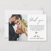 Elegant Script Photo Weddenschap Hartelijk dank Bedankkaart (Voorkant)