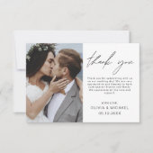 Elegant Script Photo Weddenschap Hartelijk dank Bedankkaart (Voorkant)