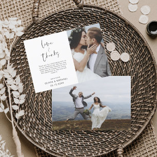 Elegant Script Photo Weddenschap Hartelijk dank Bedankkaart