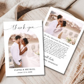 Elegant Script Photo Weddenschap Hartelijk dank Bedankkaart