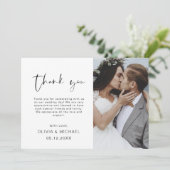 Elegant Script Photo Weddenschap Hartelijk dank Bedankkaart (Staand voorkant)