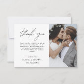 Elegant Script Photo Weddenschap Hartelijk dank Bedankkaart (Voorkant)