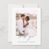 Elegant Script Photo Weddenschap Hartelijk dank Bedankkaart (Voorkant)